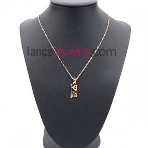 Fashion golden color necklace with love letters findings