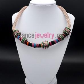 Trendy choker necklace decorated with rhinestone