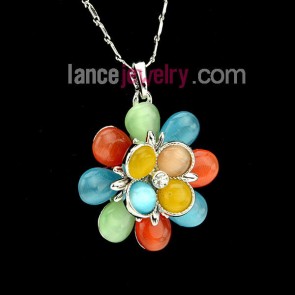 Nice mix color crystal pendant necklace