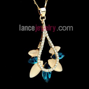 Delicate mix color crystal decoration pendant necklace 