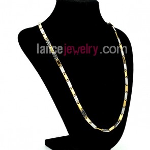 Two Tone Stainless Steel Necklace Chain,Bar Chain