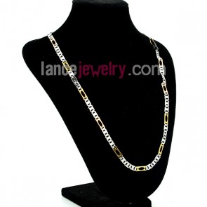 Fancy Two Tone Stainless Steel Necklace Chain