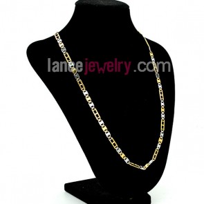Fashion Two Tone Stainless Steel Necklace and Bracelet set