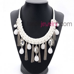 Elegant series necklace with white drop