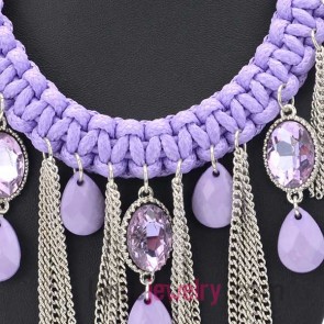 Romantic series necklace with purple 
pendant
