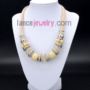 Sweet necklace with silver rings and transparent crystal beads and ccb
