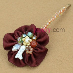 Fashion maroon color flower model decoration hair clip