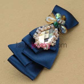 Elegant blue color bow tie style hair clip