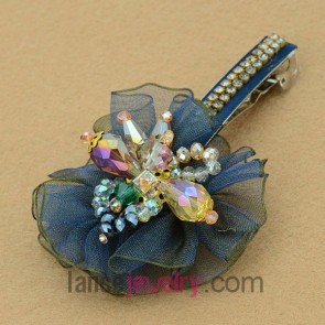 Delicate hair clip with rhinestone and ccb beads decorated