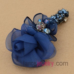 Elegant blue color flower model hair clip