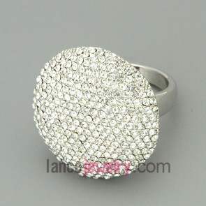 Delicate alloy rings with rhinestone decorated