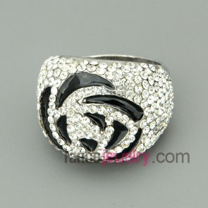 Fashion rhinestone  with pattern decoration alloy rings