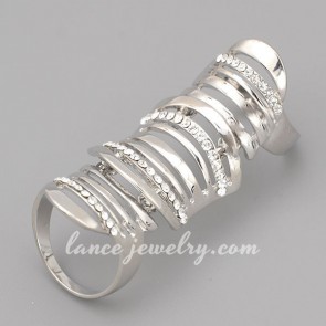 Special folding ring with many shiny rhinestone decorated 