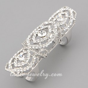 Special folding ring with many shiny rhinestone decorated 