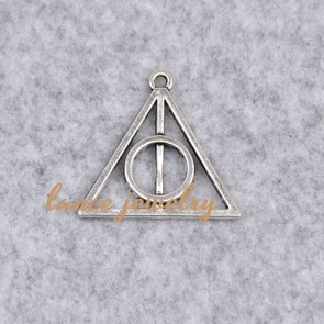 Simple Hollow Triangle and Round Zinc Alloy Pendant 